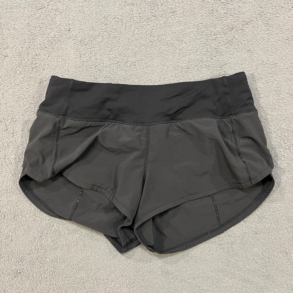 Lululemon Black Speed Up Low Rise Lined Running Shorts 2.5 Women's Size 2